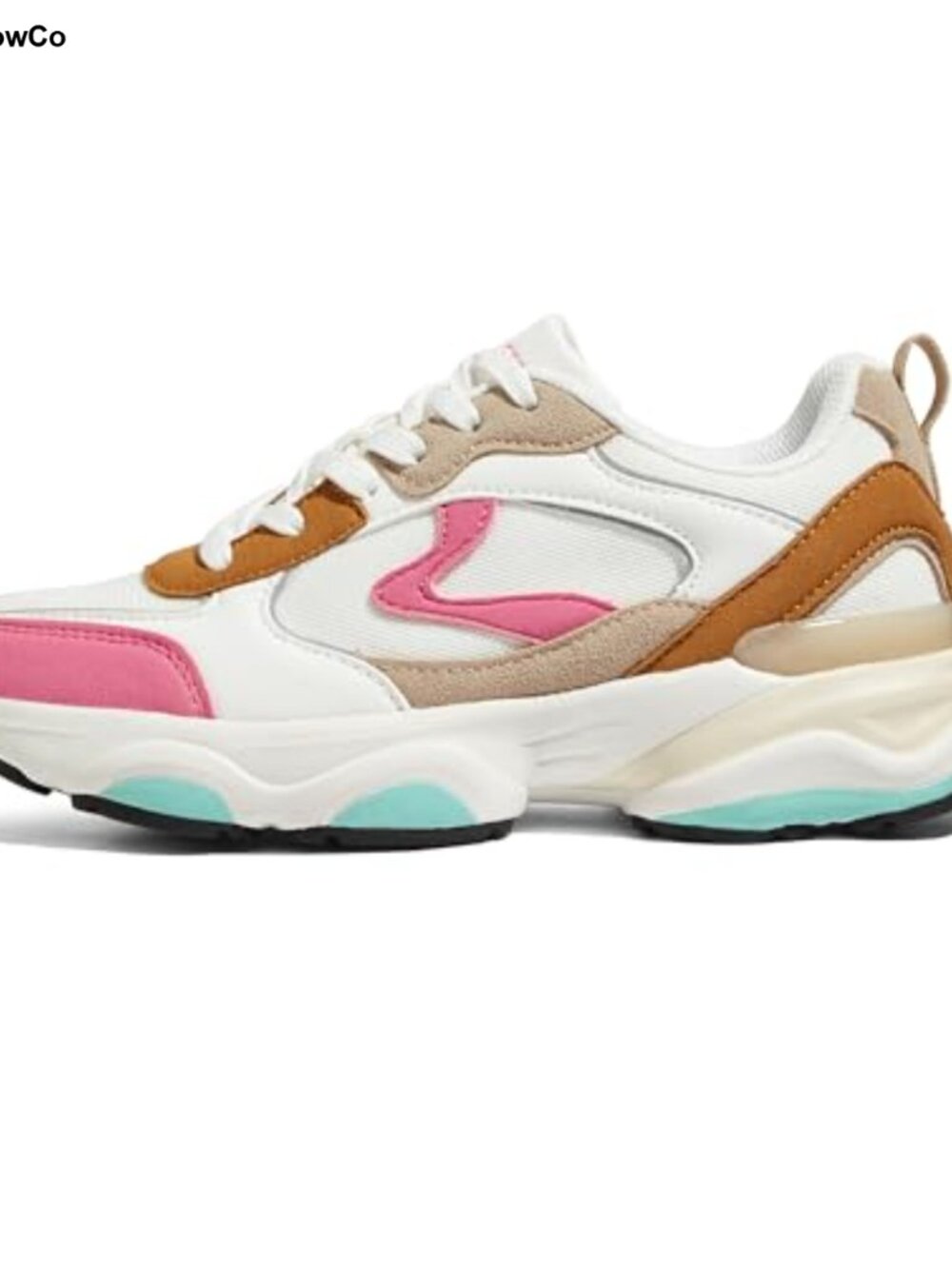 Women's Fashion Platform Sneakers Faux Leather Mesh Walking Shoes